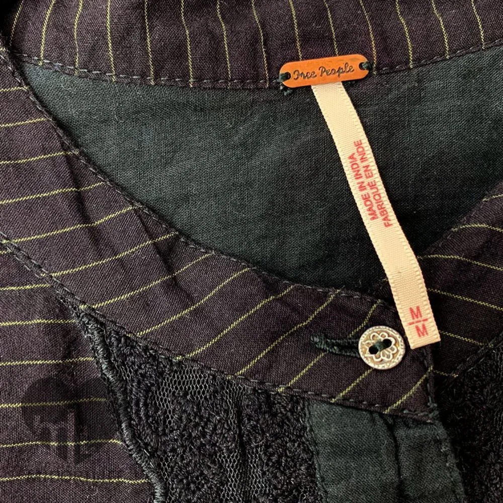 FREE PEOPLE Mixed Media Lace Button Down - Picture 4 of 6